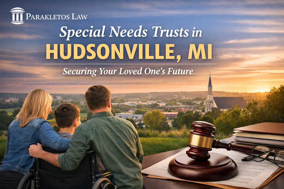 Parents and child reviewing estate planning options for a Special Needs Trust in Hudsonville, MI