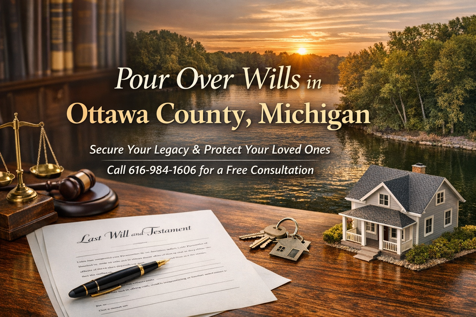 Pour over will estate planning in Ottawa County Michigan showing trust and will documents protecting family assets